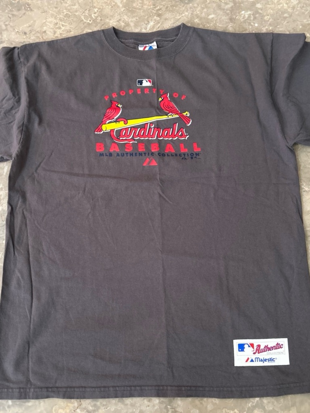Vintage 2008 St Louis Cardinals Majestic T Shirt Gray MLB Baseball L
